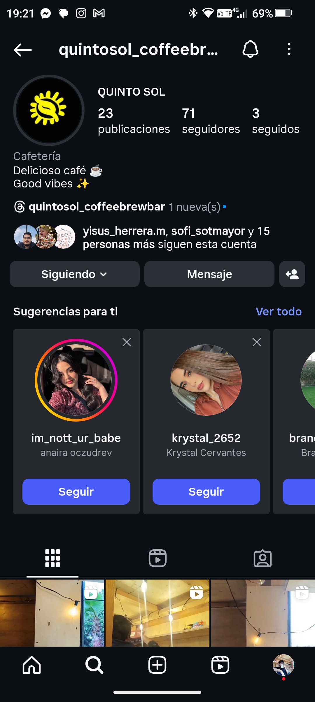 hola amigos 
tengo una pequeña cafetería en baja California México
me ayudarían siguiendome en ig 
gracias 