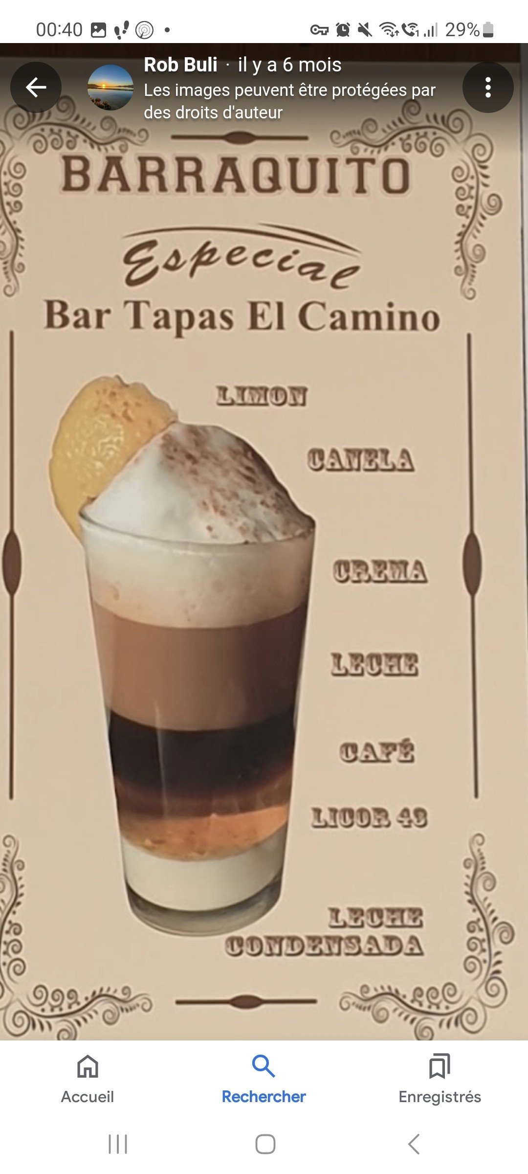 tenerife. un bon barraquito, un sandwich,  du soleil et la mer