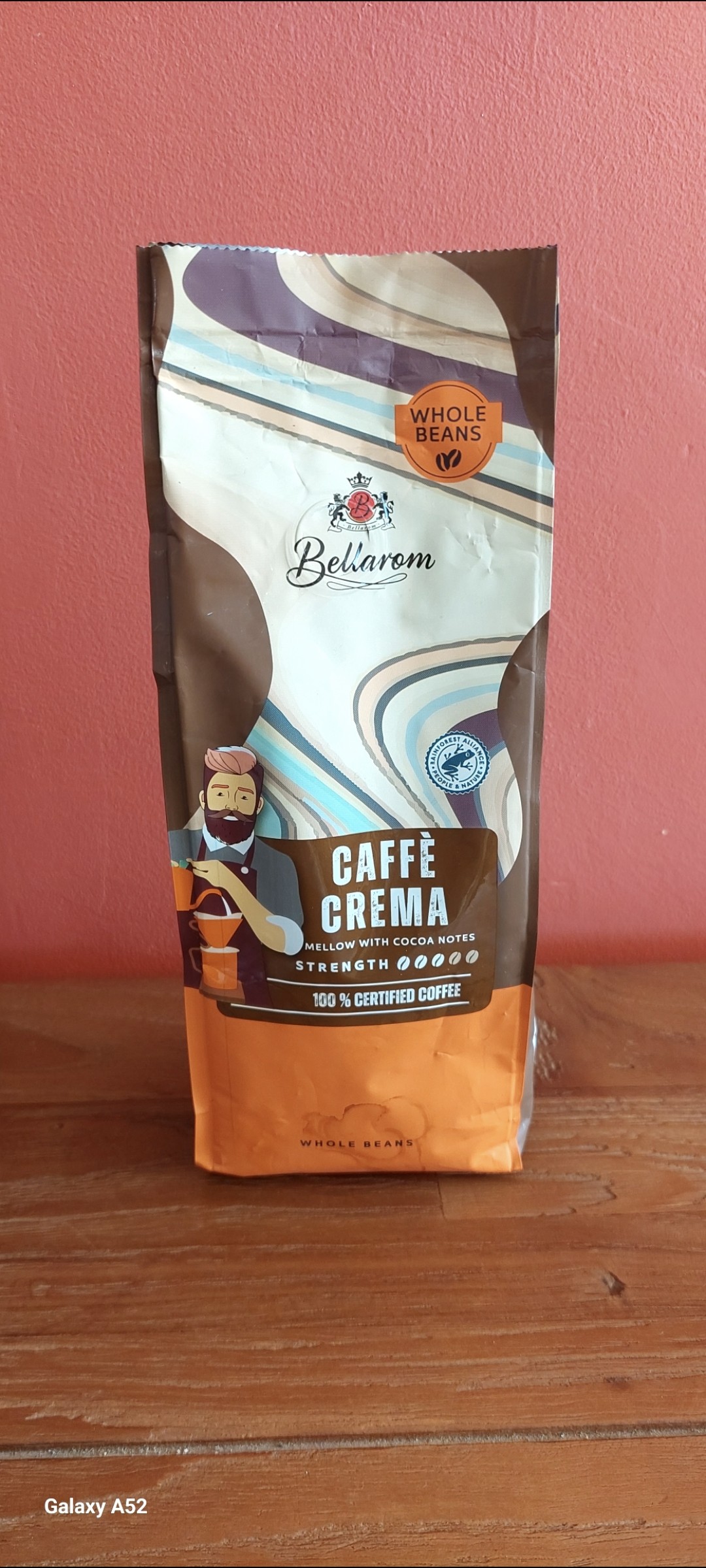 Nouveau packaging
Café Rainforest alliance 
Pas d'origine du pays de production 
Pas de notion de variété 
à boire très serré 