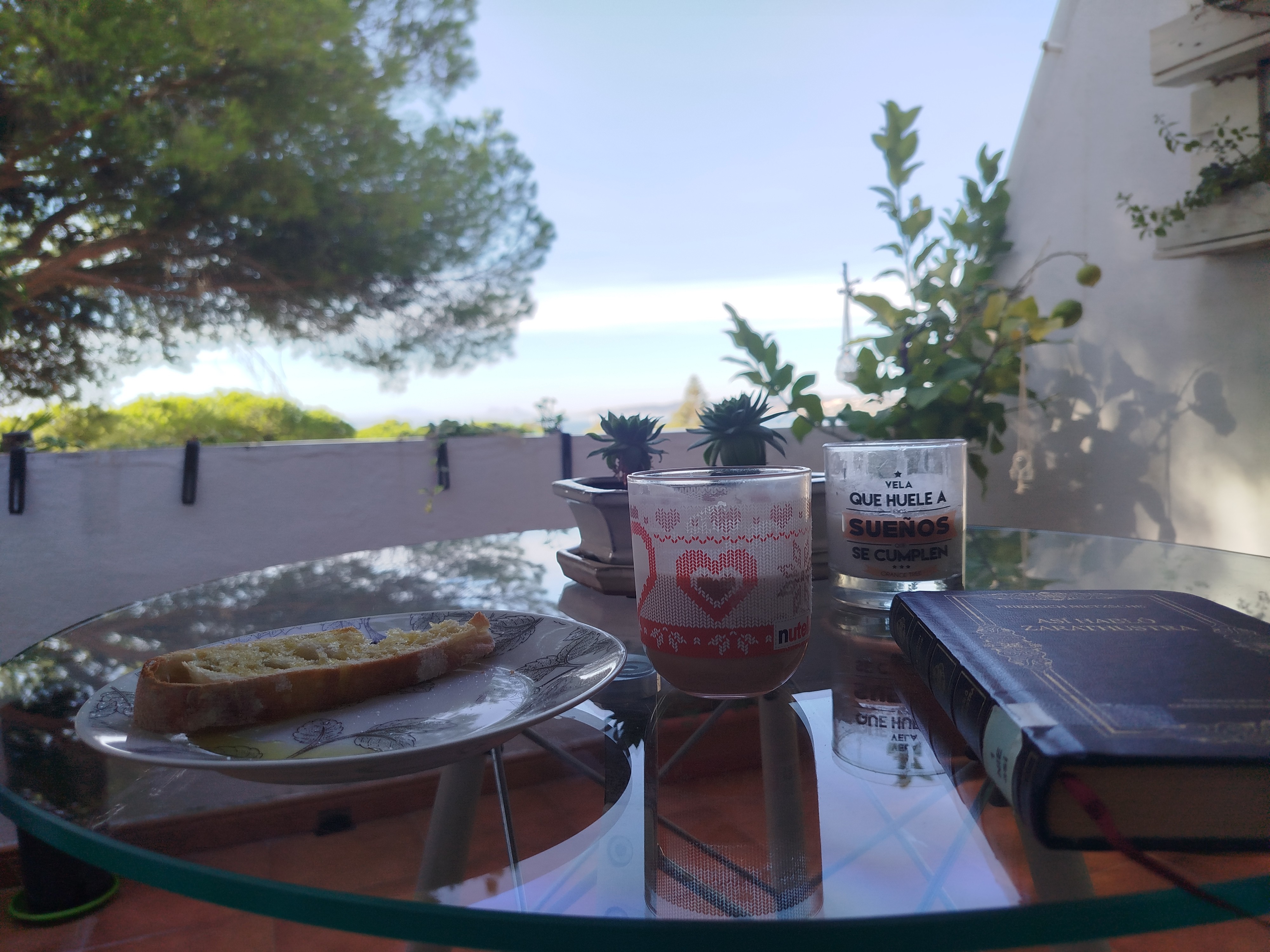 Heavy cream latte &  mediterranean breakfast
