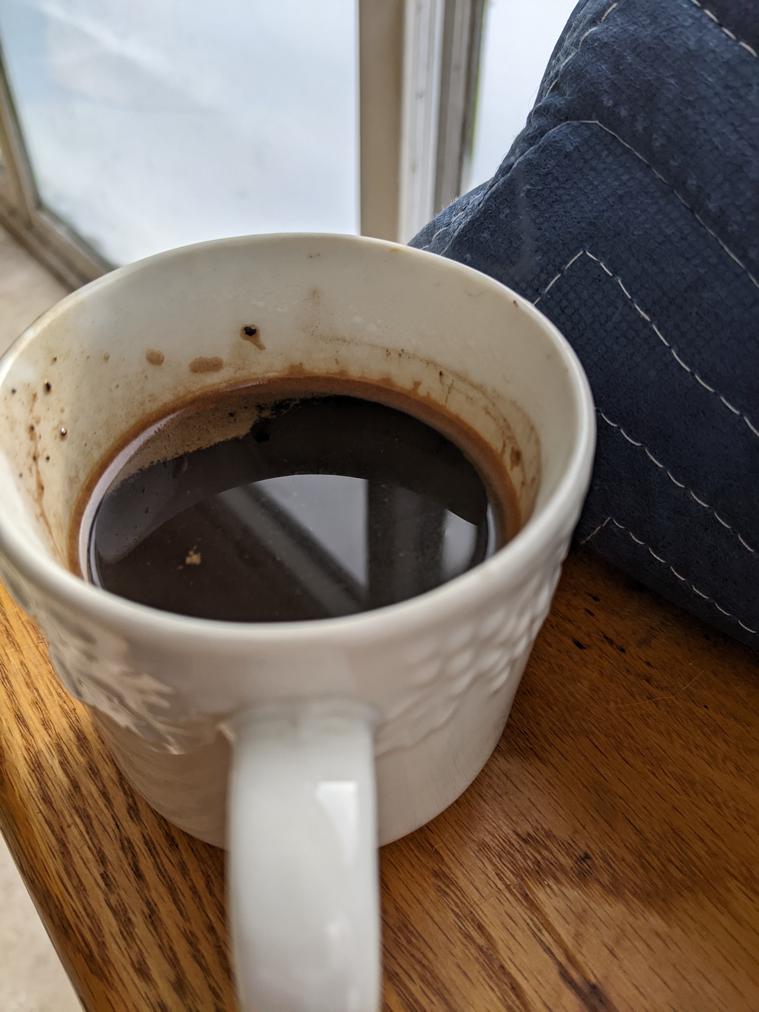 Inspired by Leo to try Turkish style coffee. I won't use as much sugar next time and I'll need to grind finer. The Meijer coffee I used wasn't the best either and should try something tasty next time. 