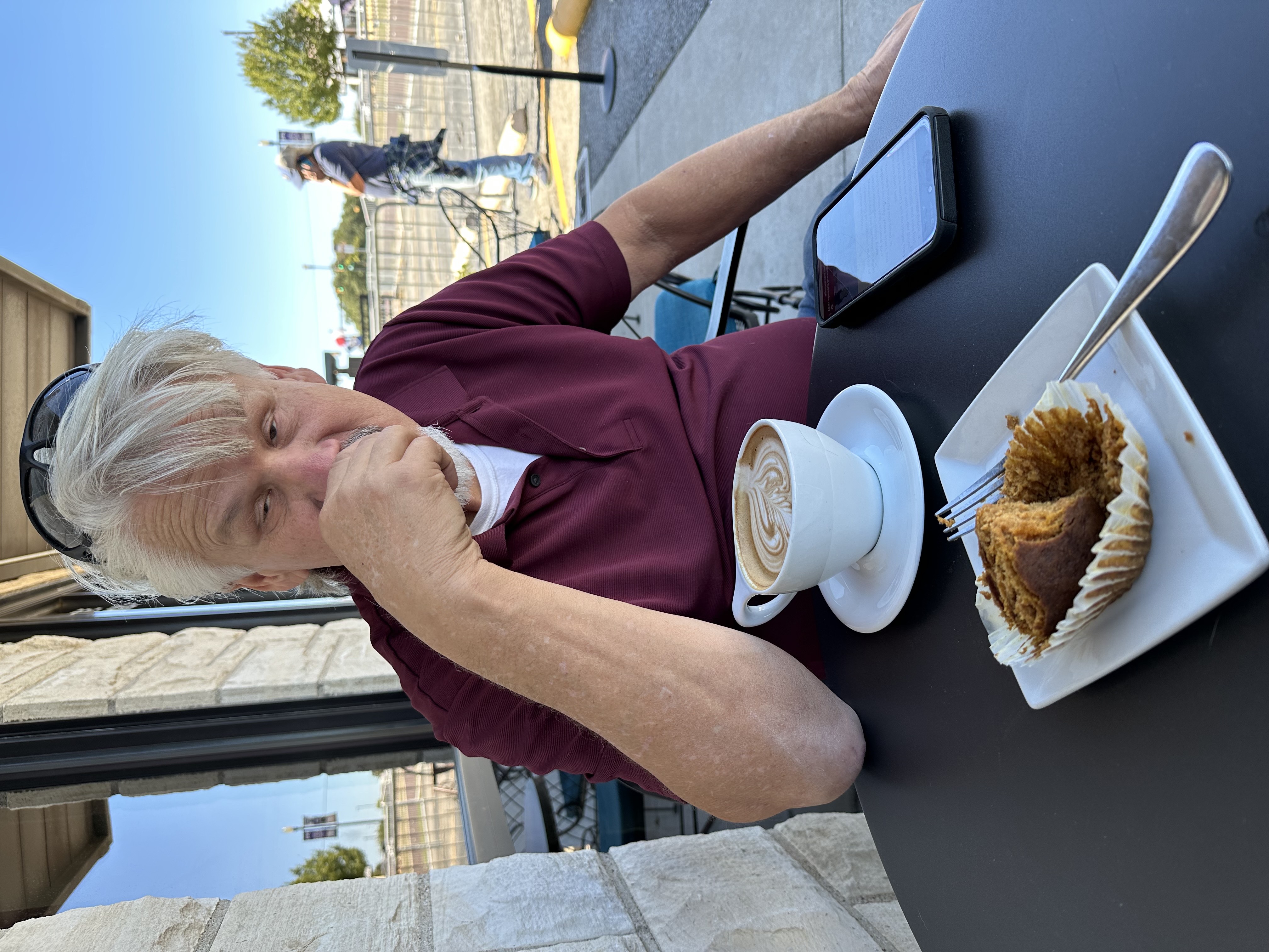 Husband and I found a coffee shop in Ft Worth, TX.  He had a Drs Appt with a Neurologist/Psychiatrist.  it was confirmed by this Dr he has Mild Cognitive Decline.  One of the things we like to do is that wherever we are is find a coffee shop and create a memory.  