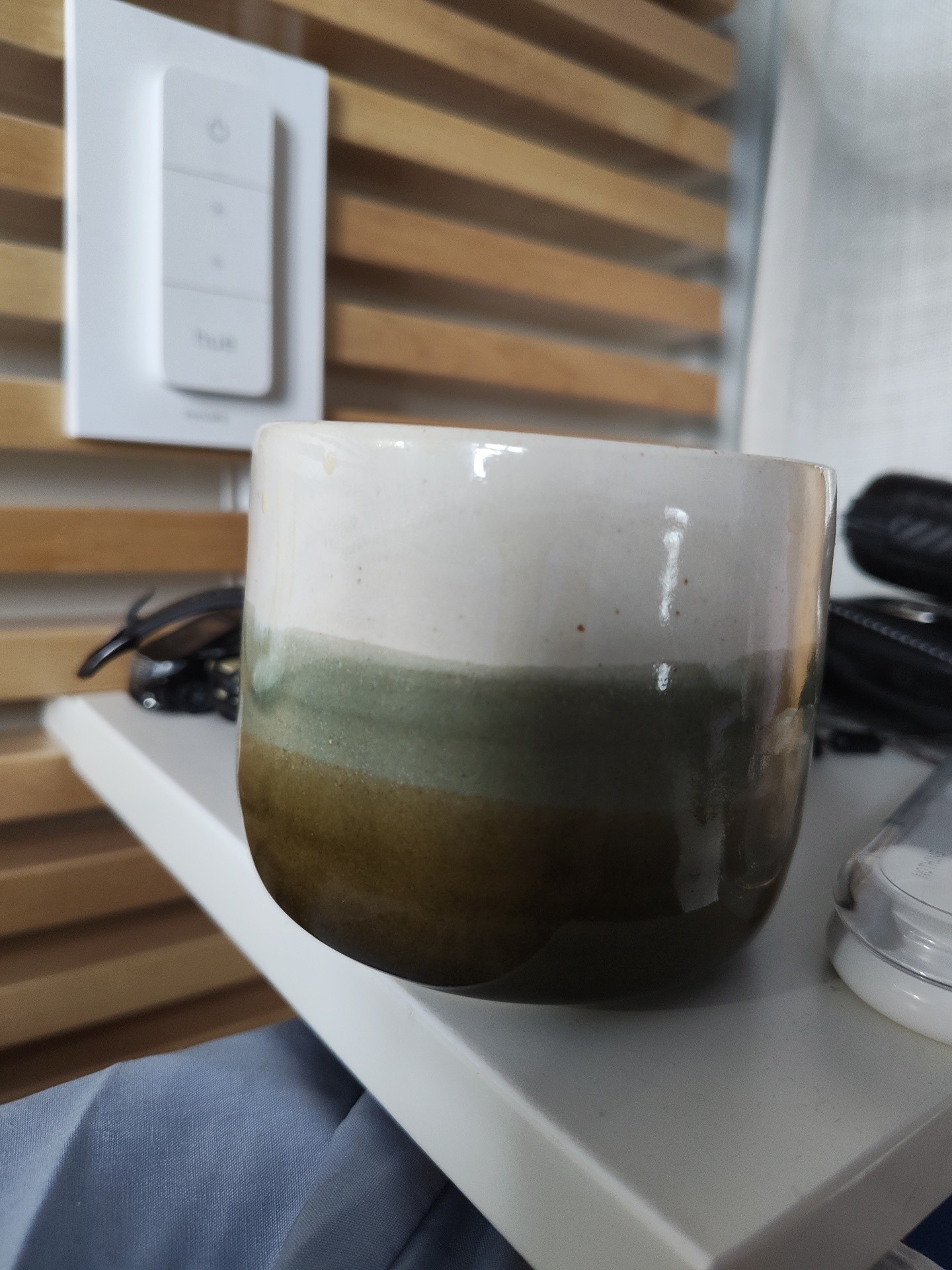 My home mug, made at the Jam Factory in Adelaide, South Australia by my sister in-Law, Wendy Smirk.
