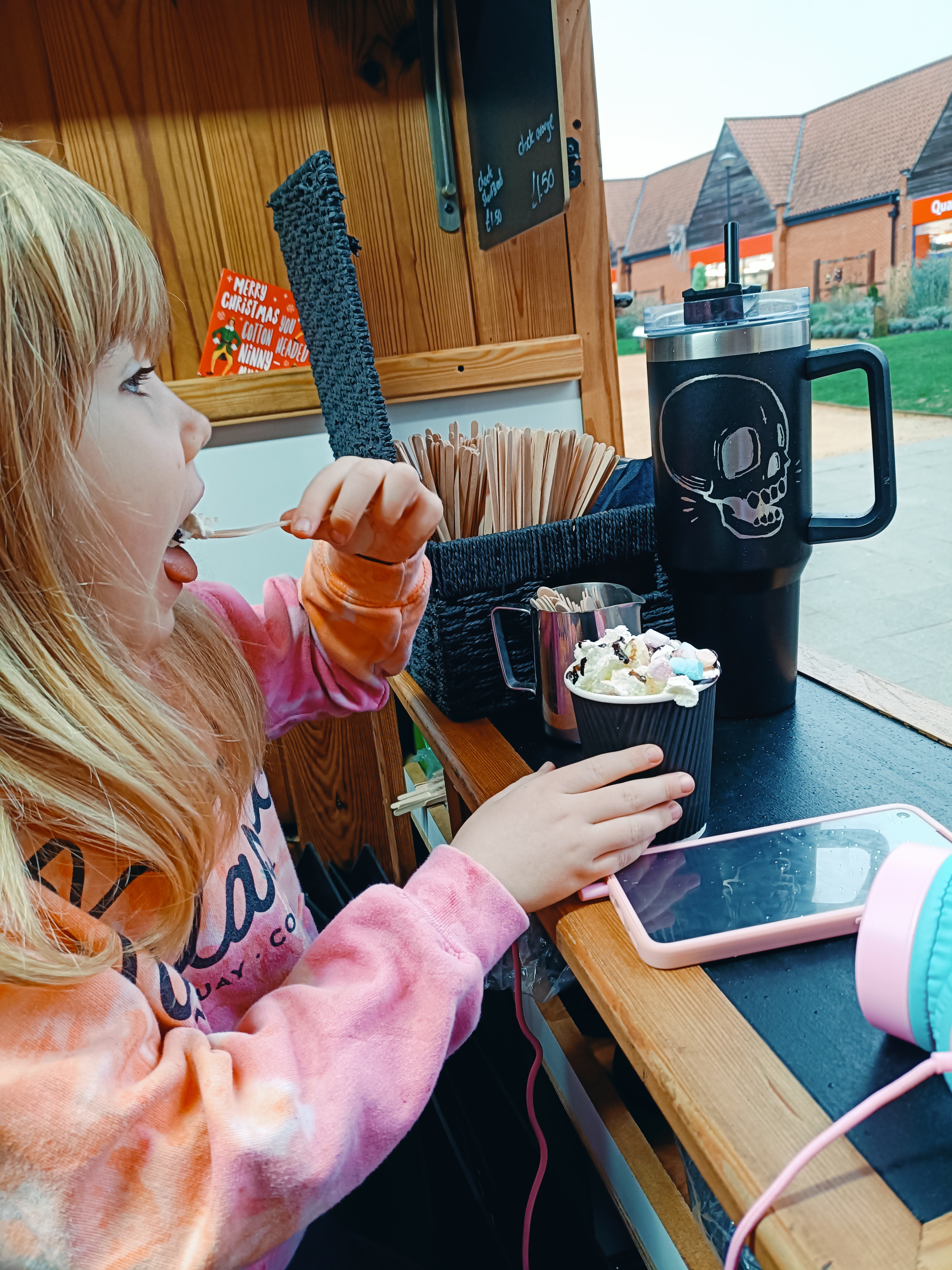 as my daughter has a hot chocolate I had the beast in the background I run my own mobile coffee bar https://www.instagram.com/burtsgirlscoffeeco