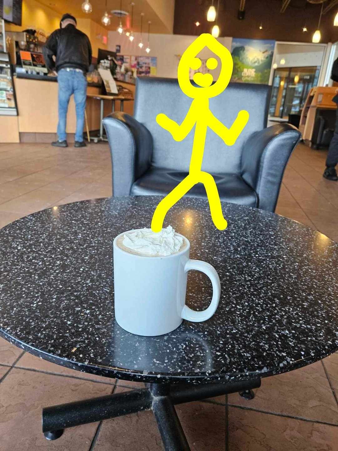 hmnnn.....why you ned to come and enjoy coffee with me?... simply to fill in that chair in front of me everytime i have my coffee... 🤣🤣🤣