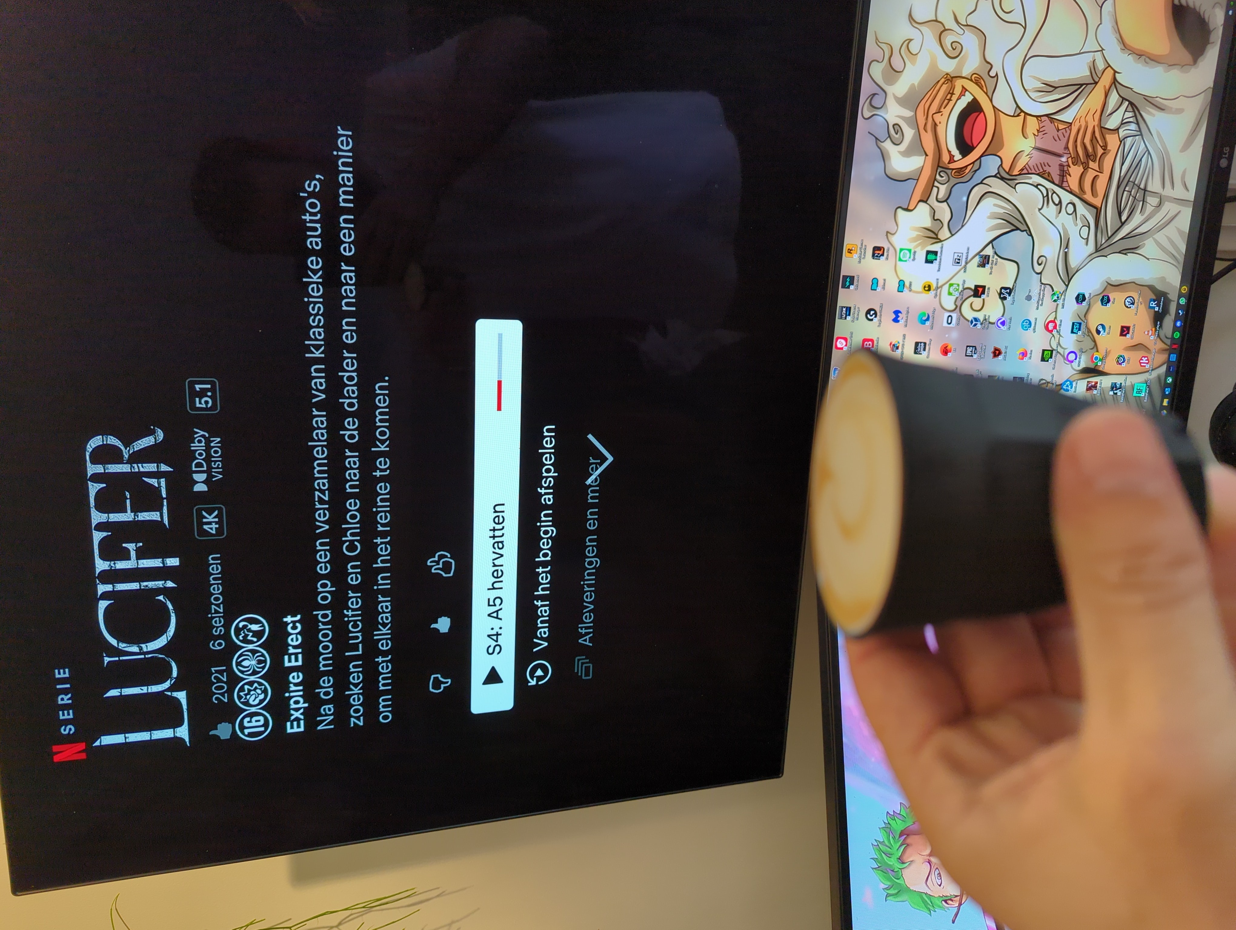 a nice complex cortado with a lovely show called Lucifer where the main character is just about as complex as the espresso used for my cortado.