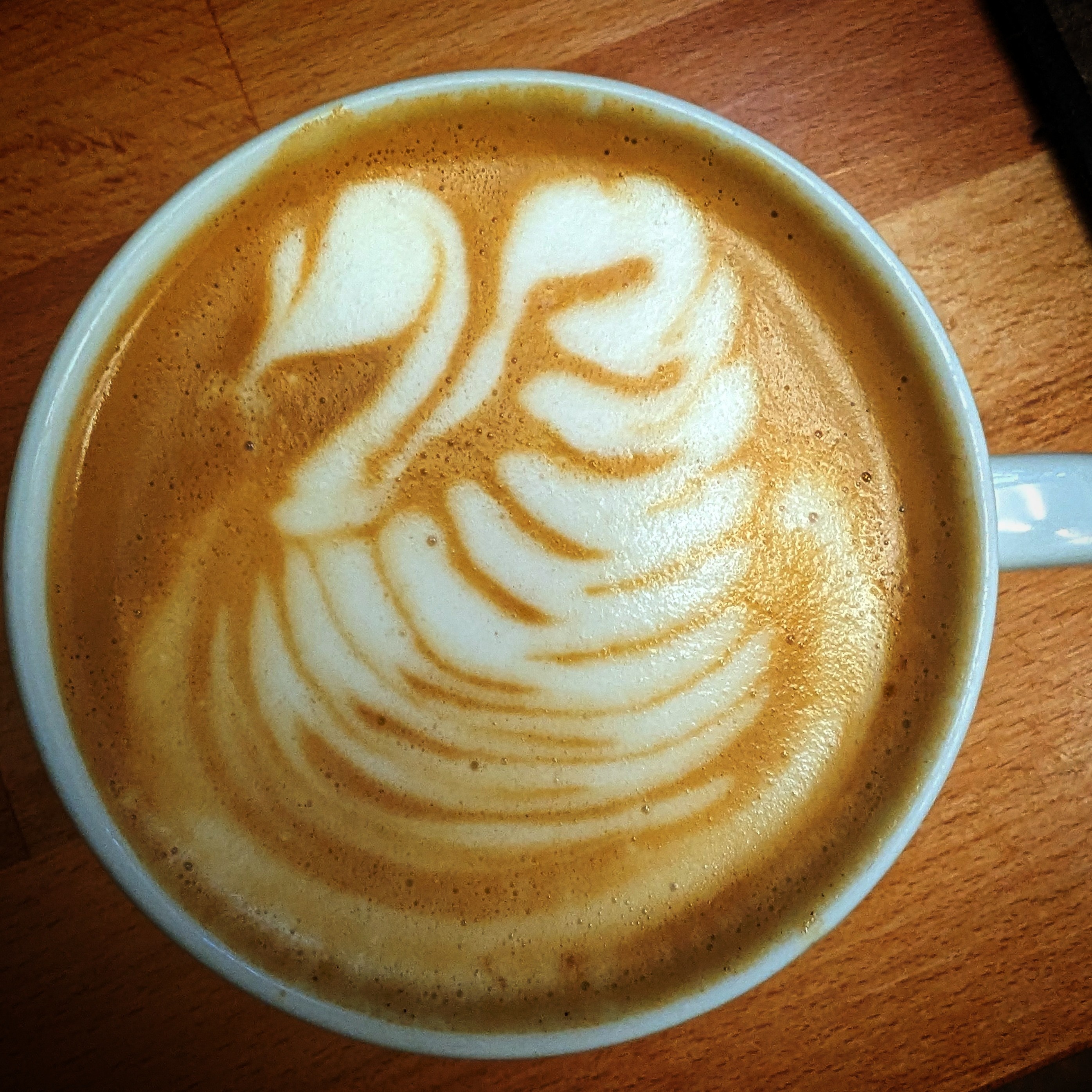 flat white with some late art I made still a ways to go but getting therw