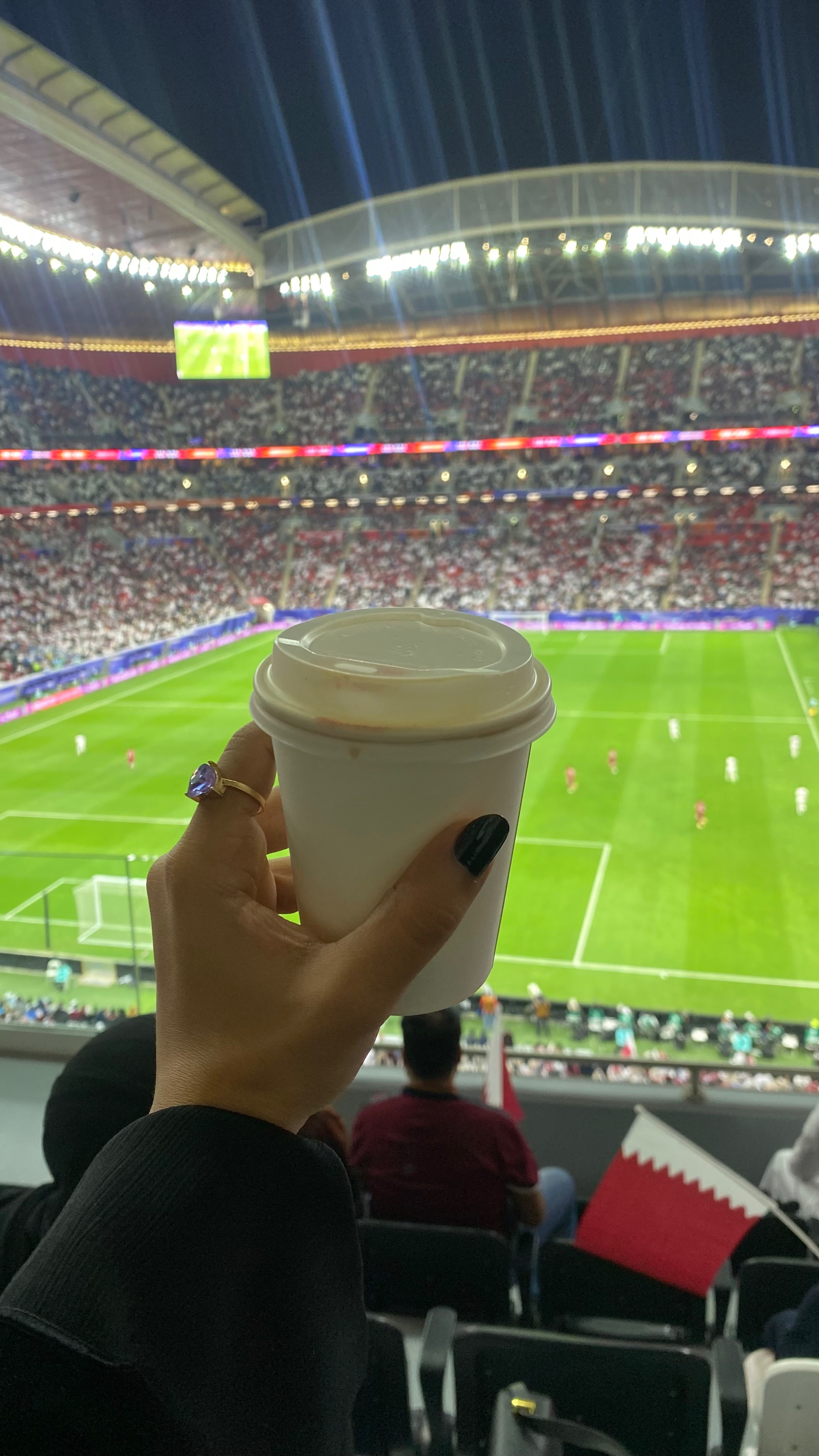 flashback from Asian Cup Qatar 2023 ! enjoying my coffee in the stadium 🏟️ 