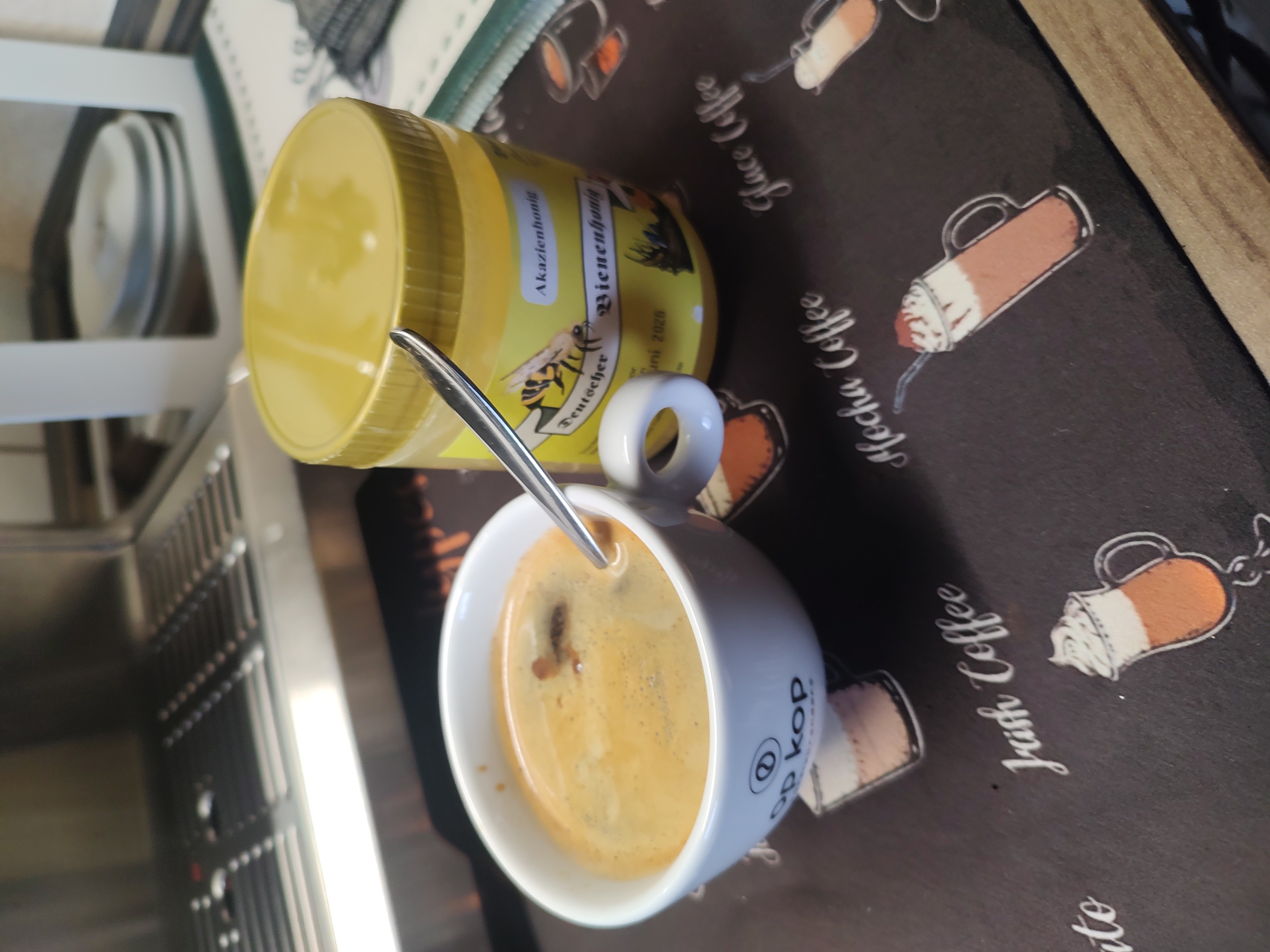double espresso with honey instead of sugar 