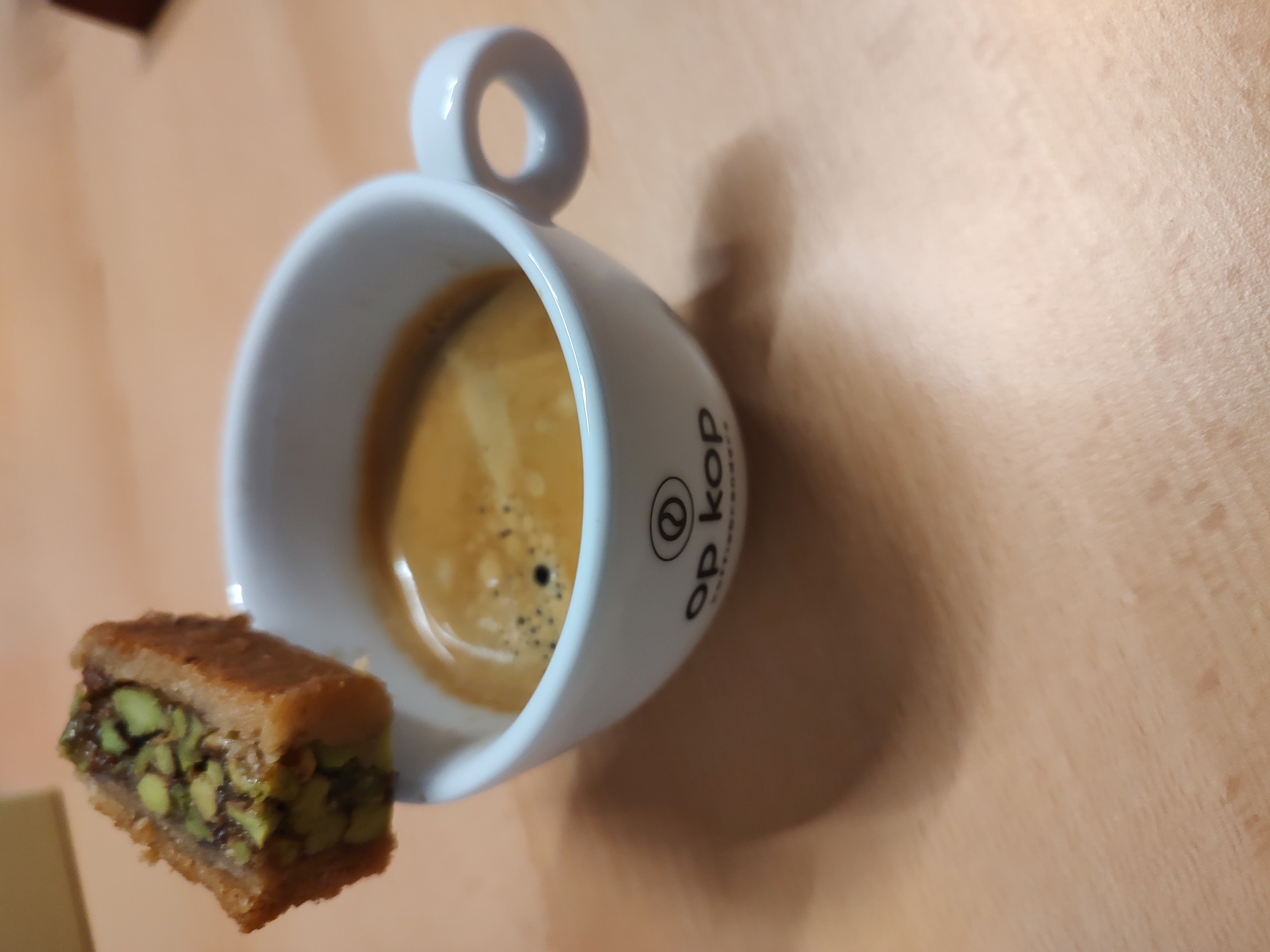 coffee and baklava. and yes, I ate my broccoli first 😂