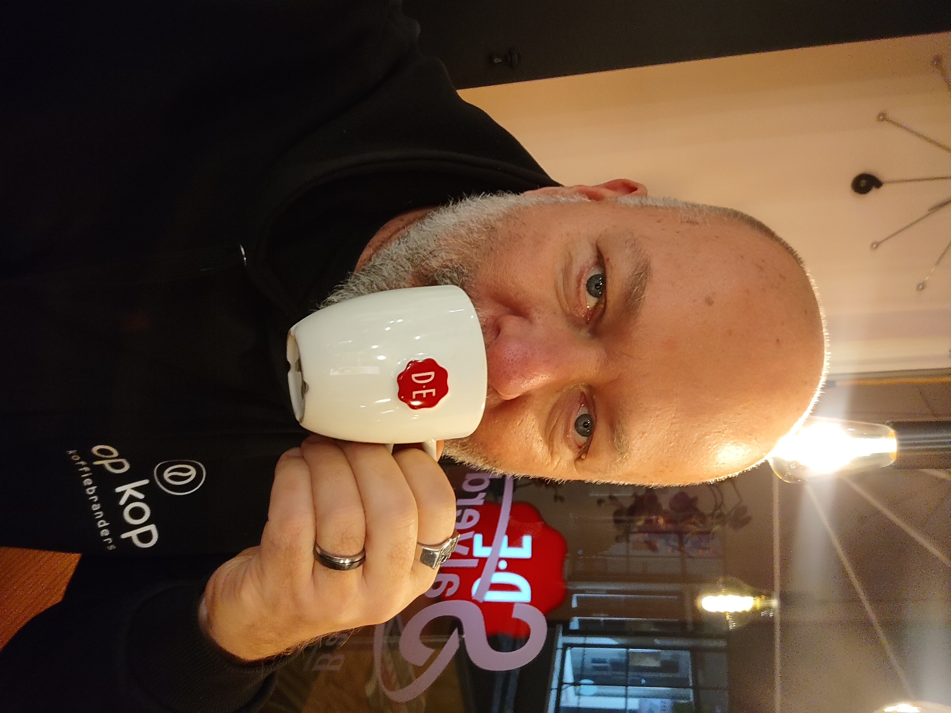 having a cup while strolling through Leeuwarden 