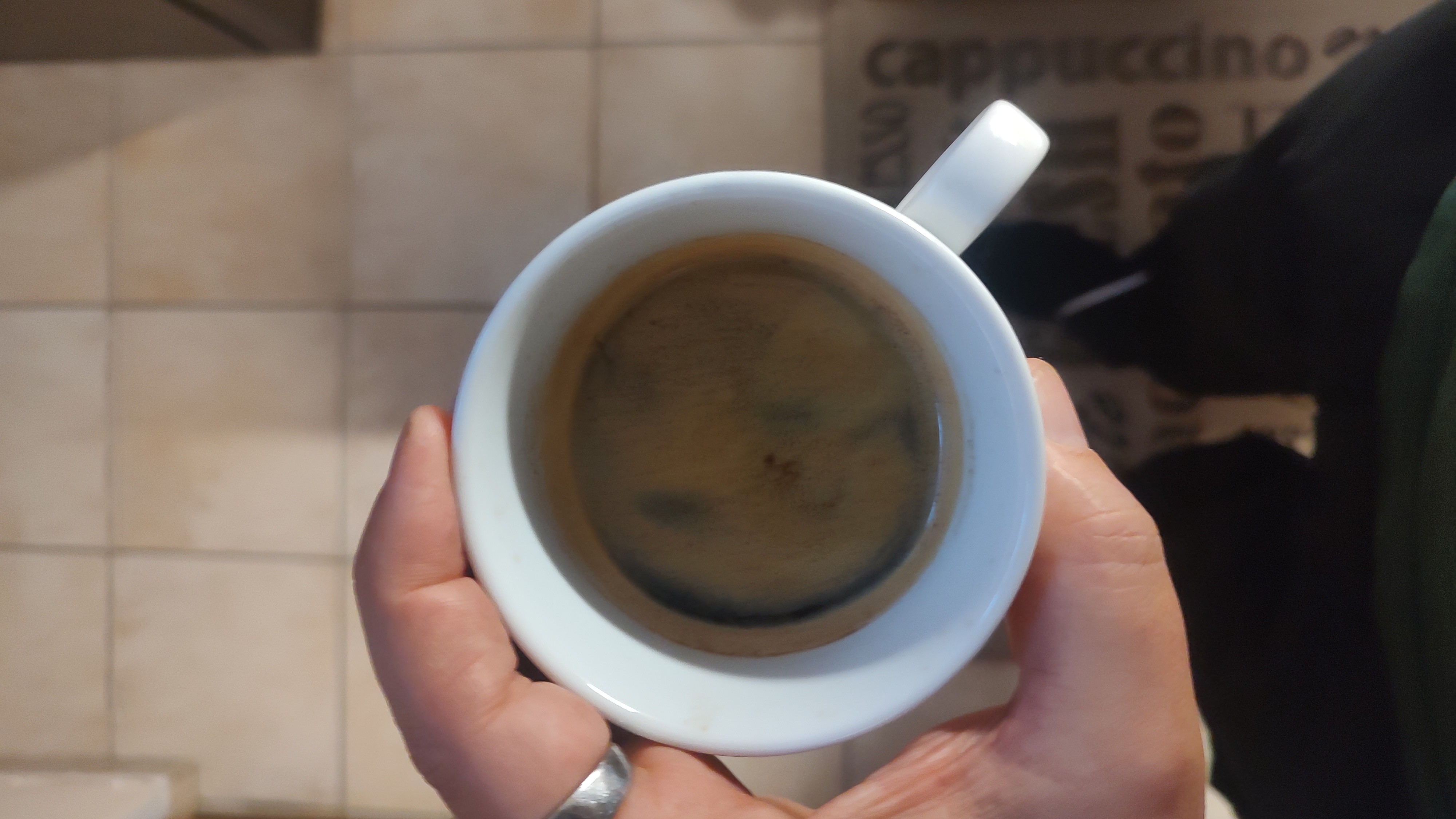 the morning routine. double espresso before anyone else is awake, enjoying the quite atmosphere. 