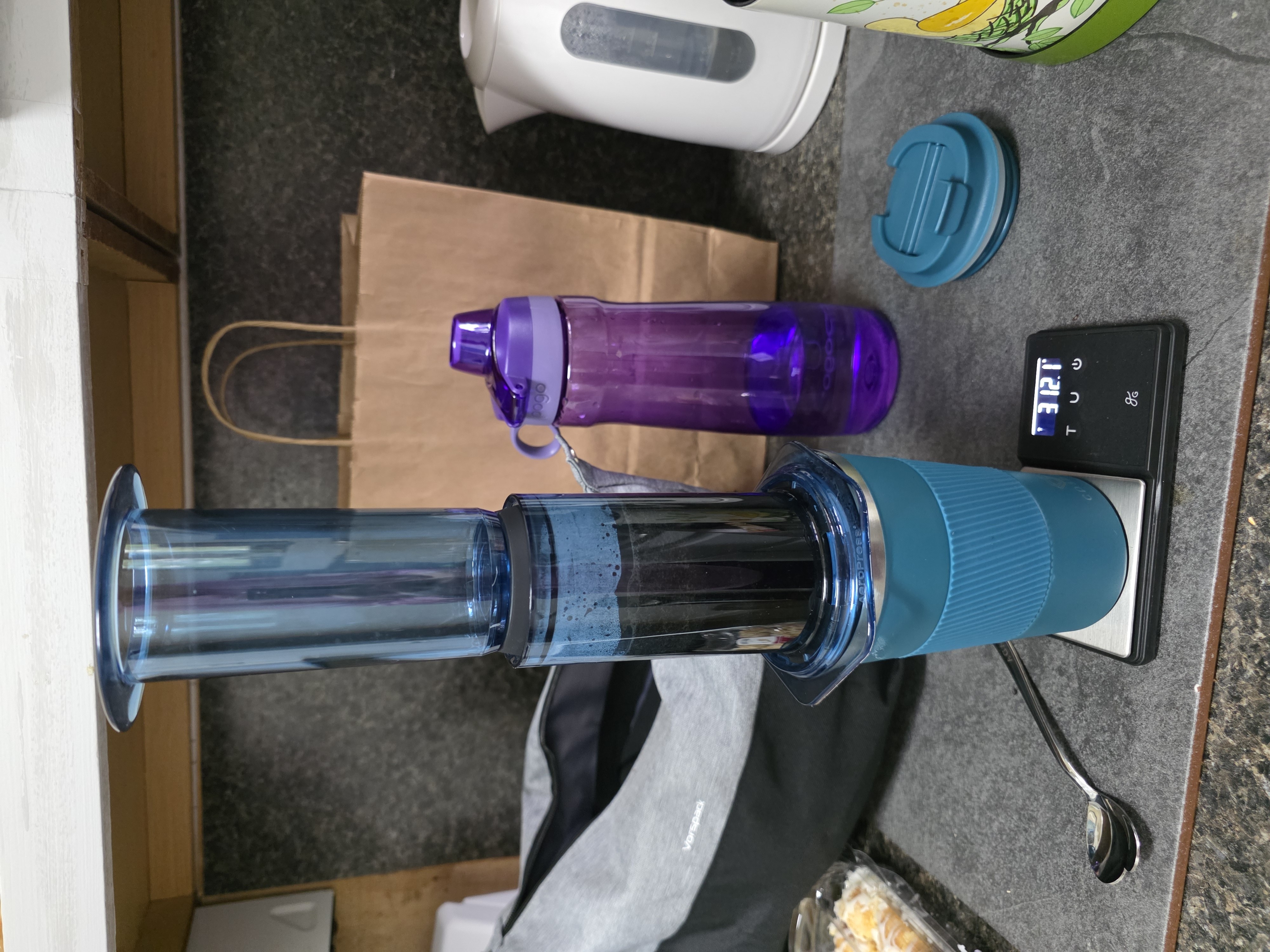 Aeropress in the cabins kitchen