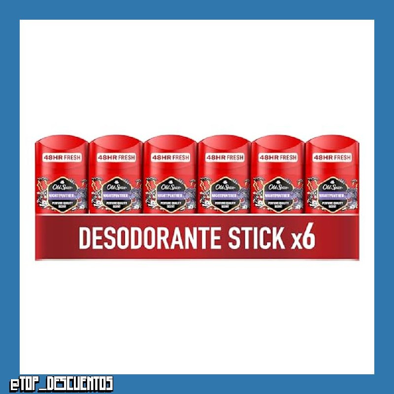 Old Spice Night Panther Desodorante en Barra para Hombre, 6x50ml