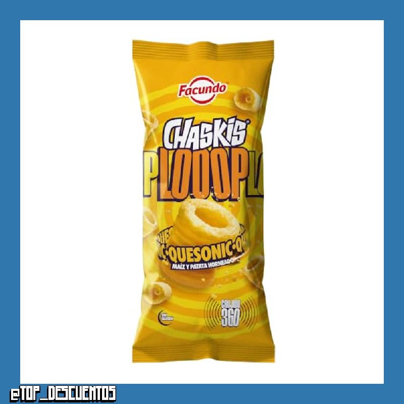 Facundo Chaskis Looop Quesonic | Snack Horneado de Maíz y Patata | Crujido 360° Sin Gluten | Sabor Picante Atrevido | 75g | Aperitivo Original y Crujiente | Ideal para Compartir en Cualquier Momento