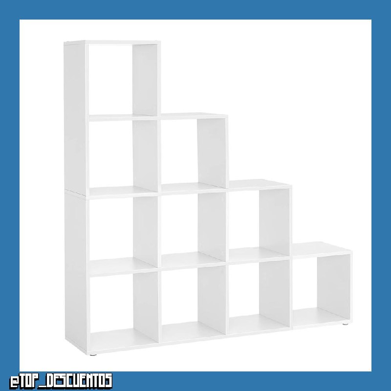 VASAGLE Estantería con 10 Cubos, 129,5 x 27 x 129,5 cm