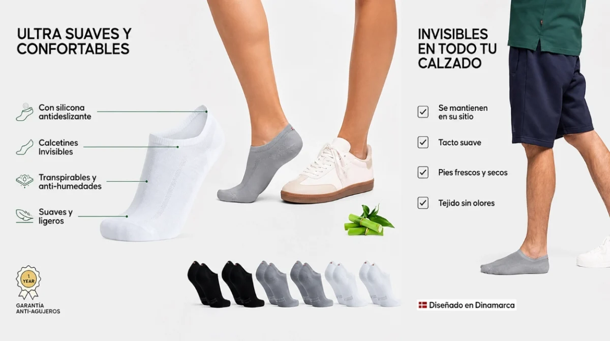 Confort todo el día con los Pinkies de DANISH ENDURANCE: invisibles, transpirables y antideslizantes por sólo 19,95€ (-38%)