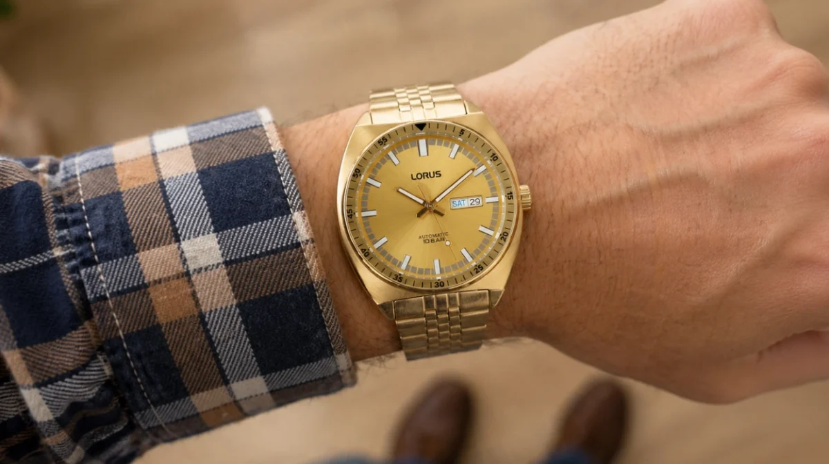 Este reloj automático Lorus dorado para hombre es un modelo elegante y vistoso que llama la atención en cualquier muñeca por sólo 67,99€ (21% de descuento)