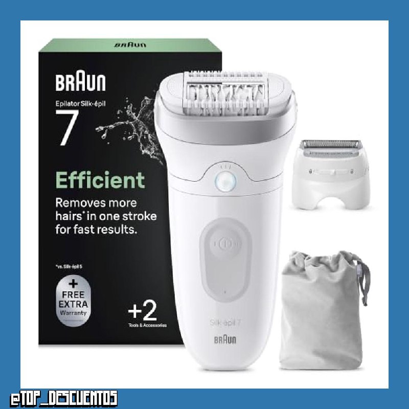 Braun Silk·épil 7 Depiladora Eléctrica Mujer, 7-030, Plata