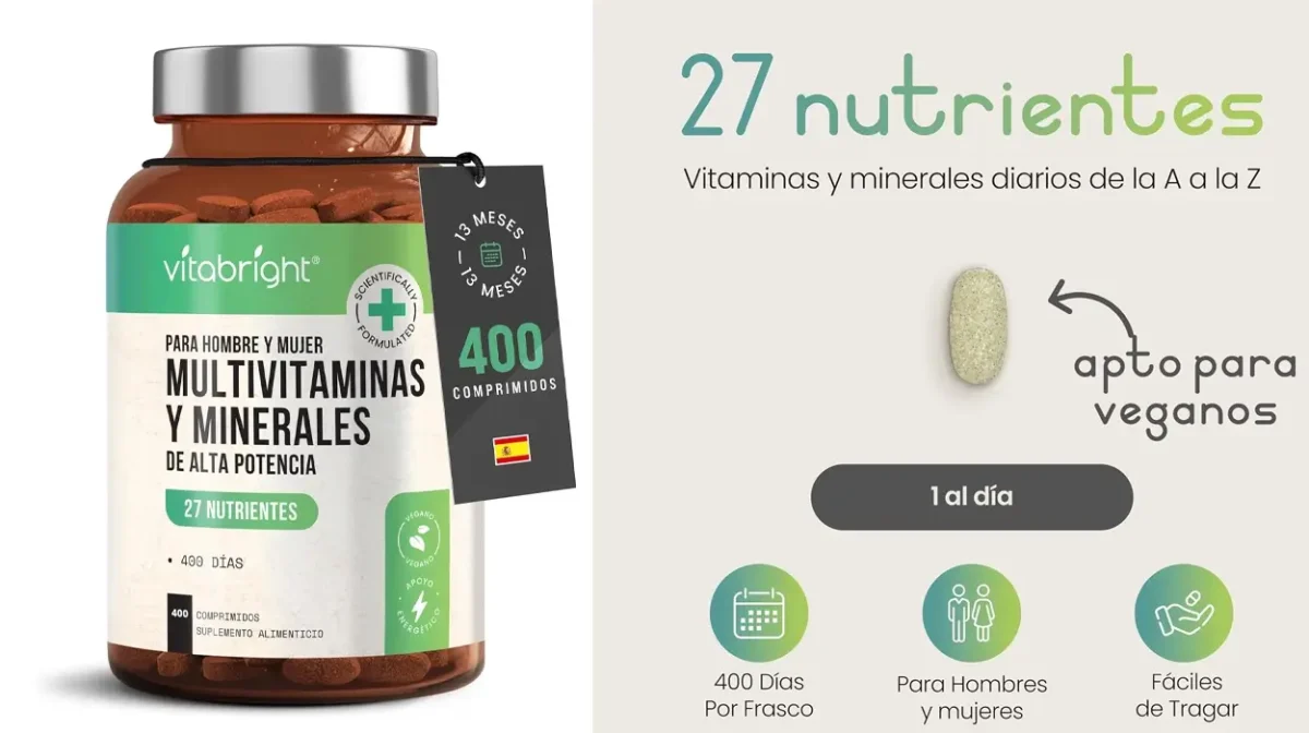 Multivitaminas Vitabright 400 tabletas por sólo 11,86€ (23% de descuento)