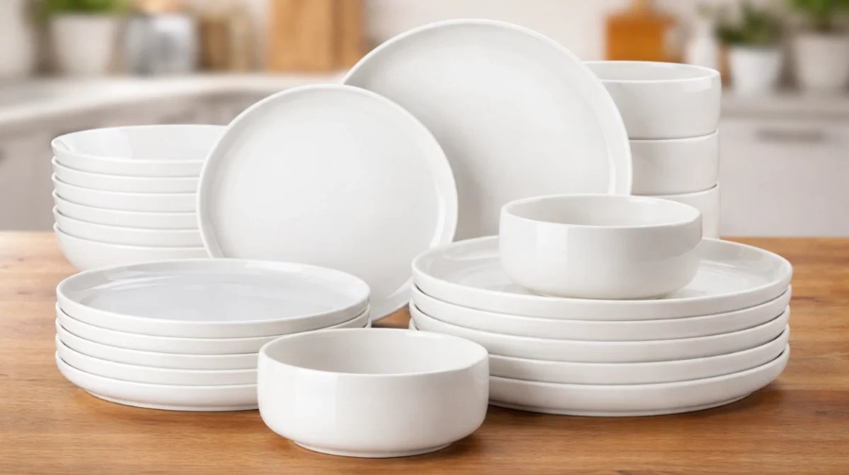 Estilo limpio y atemporal en tu mesa: Vajilla de porcelana Malacasa Luna de 24 piezas (6 personas) por sólo 76,42€ con envío gratis (42% de descuento)