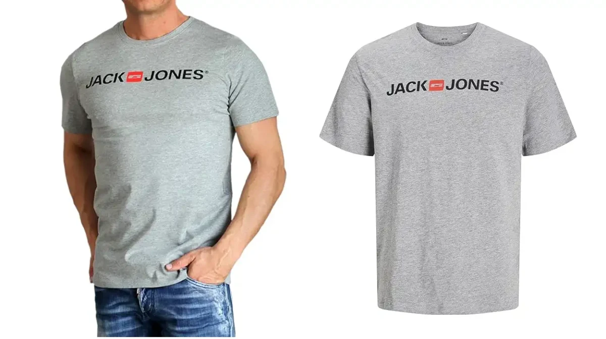 Camiseta slim JACK & JONES JJecorp Logo en color gris para hombre por sólo 7,99€ (-38%)