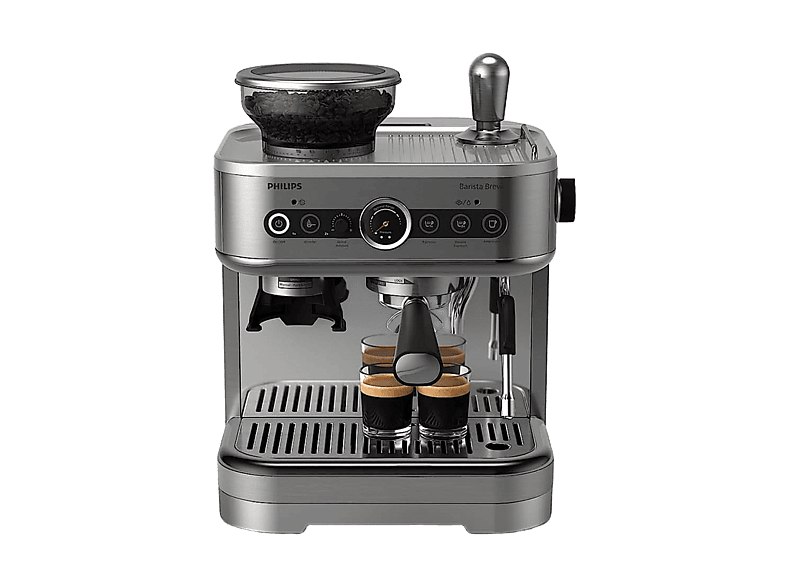 Philips - Cafetera express Barista Brew PSA3228/01, Molinillo integrado, Prensad
