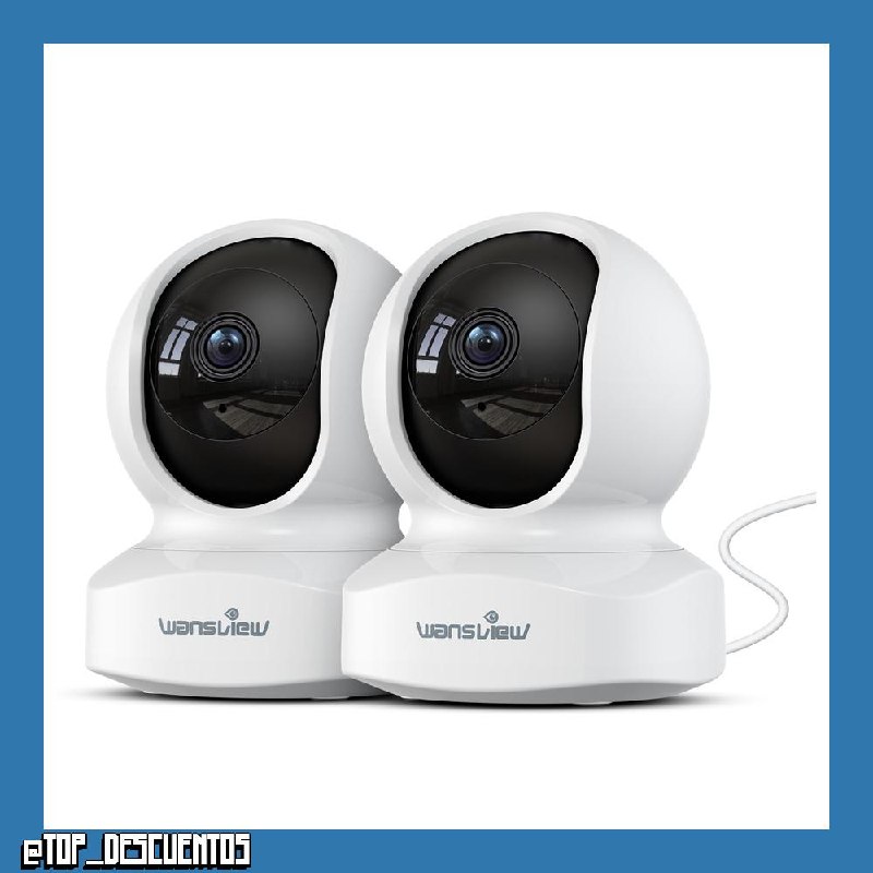 wansview 2K Cámara Vigilancia WiFi Interior 360° Auto Seguimiento, 2 Pack