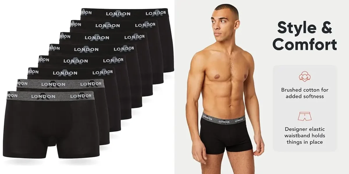 Pack 8 Bóxers FM London para hombre por sólo 23,62€ (25% de descuento) ¡2,95€ cada uno!