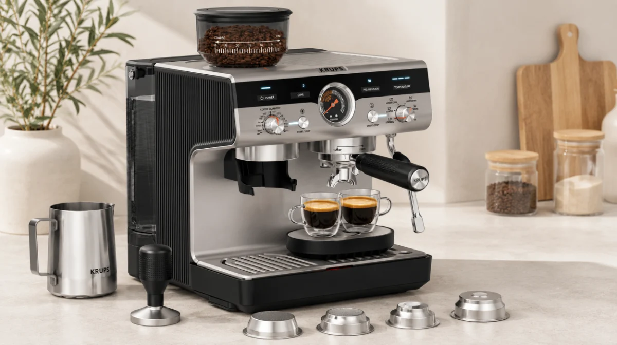 Café a tu gusto con la Krups Precision: molinillo integrado, 30 niveles de molienda y control total por sólo 336€ con envío gratis (-25%)