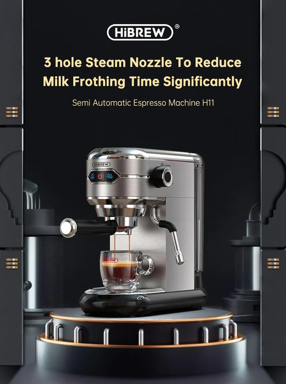 Hibrew H11 – Cafetera Semiautomática por 99€ en Urbancitymove