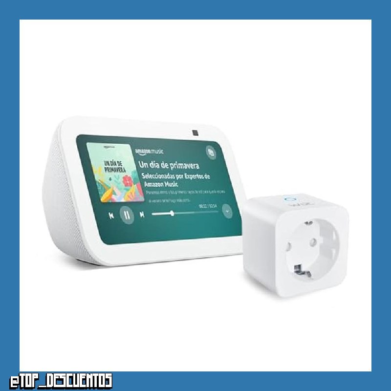 Echo Show 5 (Última generación) | Blanco + WiZ Enchufe Inteligente, compatible con Alexa - Kit de inicio de Hogar digital
