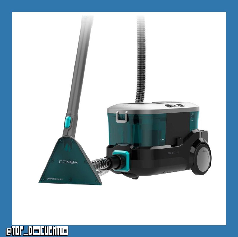 Cecotec Limpiador Aspirador de Tapicerías y Alfombras, Aspiradora de Trineo Conga CarpetClean 10000 EasyHome. 800W, Depósito de Agua Limpia 3L y Agua Sucia 1,5L, Multisuperficie, Kit Accesorios