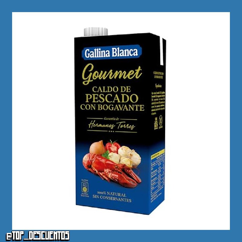 Gallina Blanca Caldo Gourmet de Pescado con Bogavante, 100% Natural, 1L