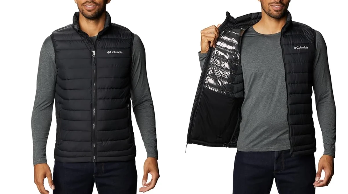 Chaleco de plumas Columbia Powder Lite 2 Vest negro para hombre por sólo 45,50€ con envío gratis (55% de descuento)