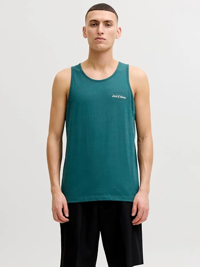 JACK & JONES Jjbrandon SL 4Pk MP-Camiseta de Tirantes (Pack de 4) por 21,42€ en Amazon