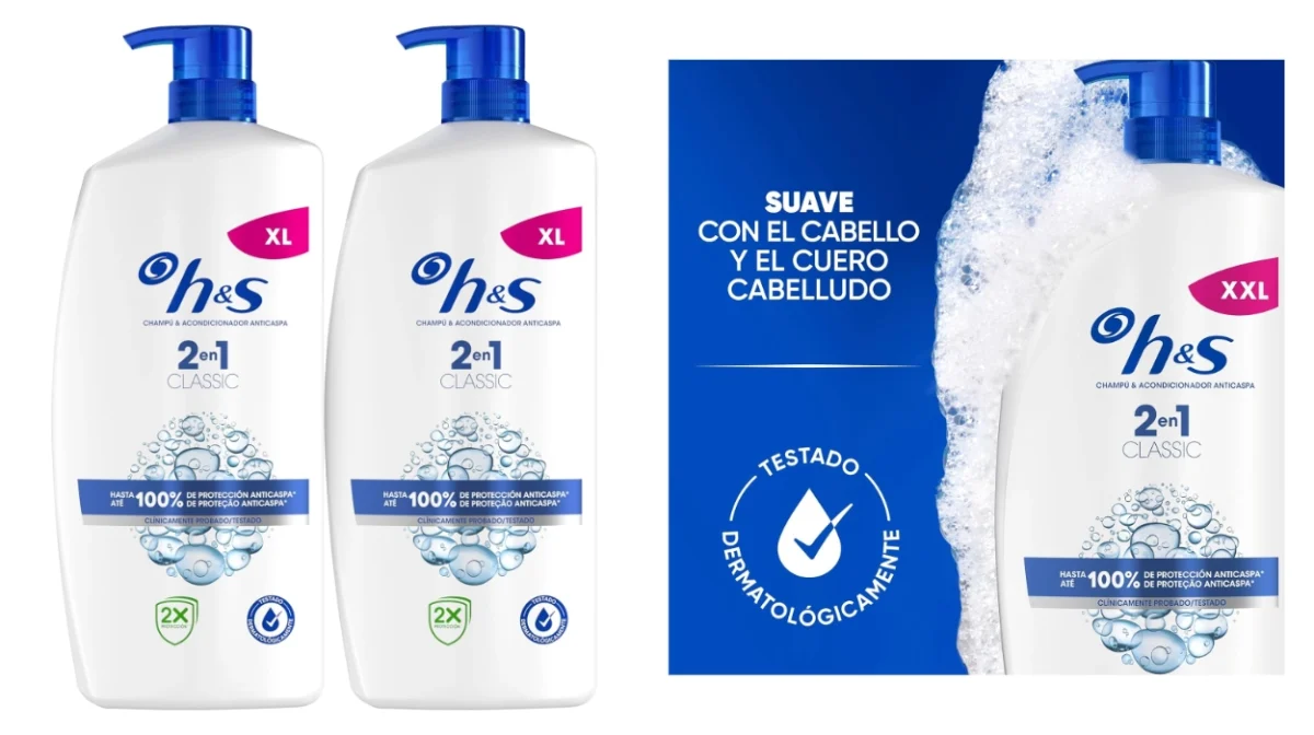 Pack x2 champú anticaspa H&S Classic 2en1 de 800 ml: limpieza profunda y acondicionador por sólo 14,99€ (-25%)
