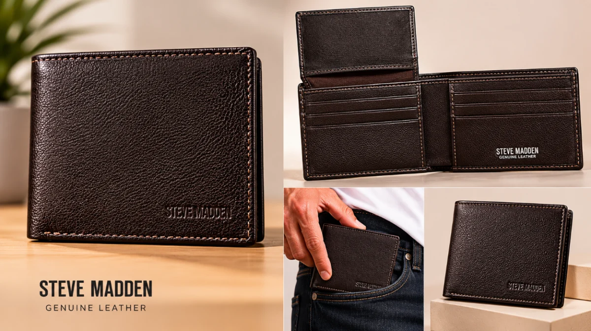 Protege tus tarjetas con elegancia: billetera Steve Madden de cuero con RFID y gran capacidad por sólo 17,48€