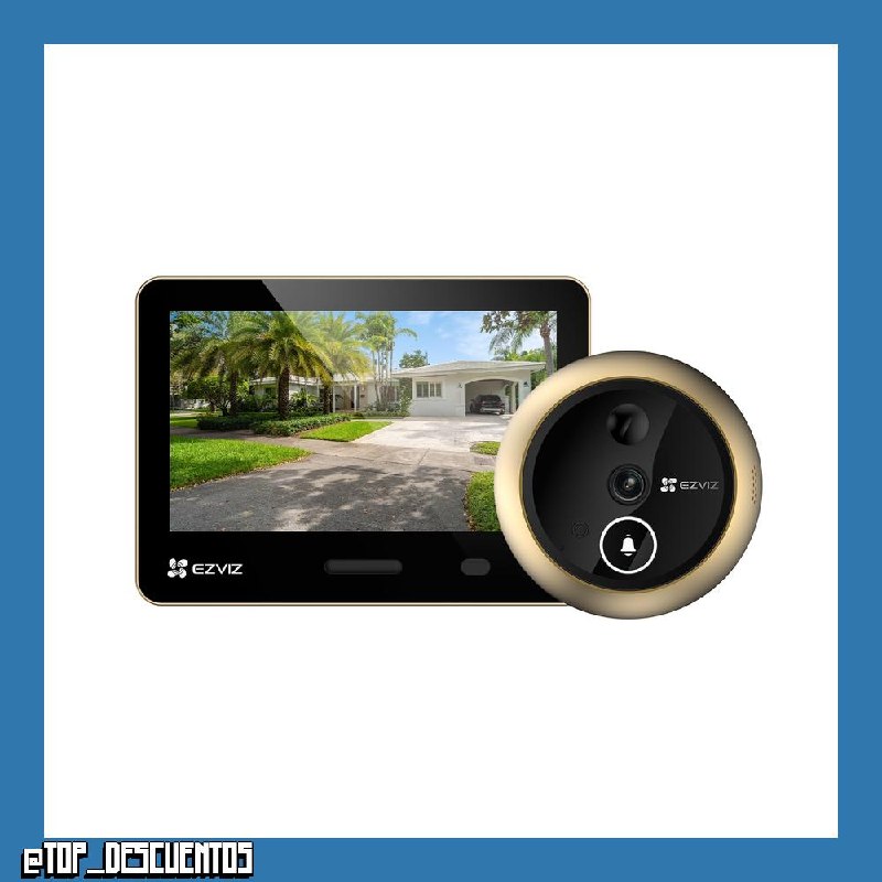 EZVIZ EP4 Mirilla Digital WiFi 4K para Puerta,Pantalla Táctil a Color de 5,5",Videotimbre Inalámbrico,Reconocimiento Facial IA,7100 mAh,Detección PIR,Audio Bidireccional,Privacidad Protegida,Dorada
