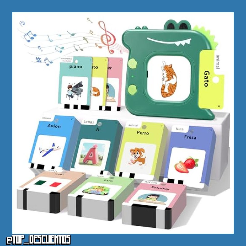 420 Palabras Tarjetas Flash Parlantes Español, Juguetes Educativos para Niños 3-6 Años, 112 Hojas Tarjetas Parlantes, Juguetes de Aprendizaje Juguetes Niños Juegos Educativos Juguete Montessori