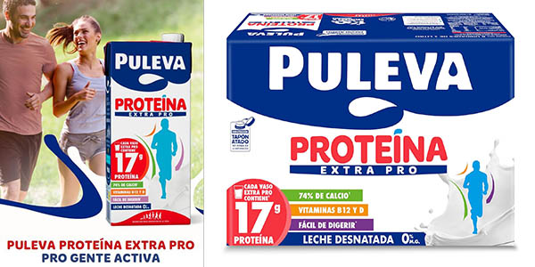 6 briks de leche Puleva Proteína Extra Pro de 1 litro por solo 6,93€ (-32%) ¡A 1,16€ el brik en lugar de 1,75€!