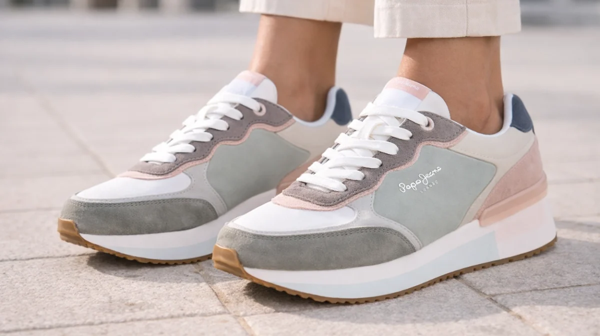 Zapatillas de piel Pepe Jeans Rusper Class multicolor para mujer por sólo 43,15€ con envío gratis (54% de descuento)