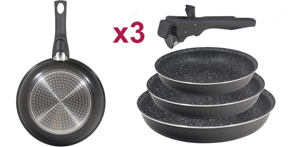 Set x3 Sartenes Bergner Black Click & Cook Q3170 por sólo 34,99€ con envío gratis (30% de descuento)