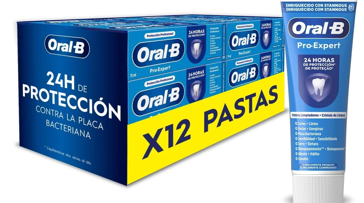 Pack x12 Dentífrico Oral-B Pro-Expert Protección Profesional por sólo 23,45€ (-22%) ¡1,95€ cada una!