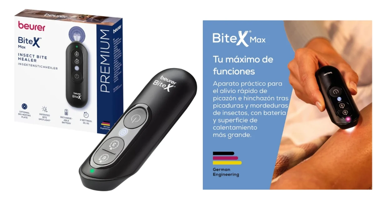 Alivio de picaduras con Beurer BiteX Max, el dispositivo recargable que trata el escozor con luz por sólo 24,99€ (-44%)