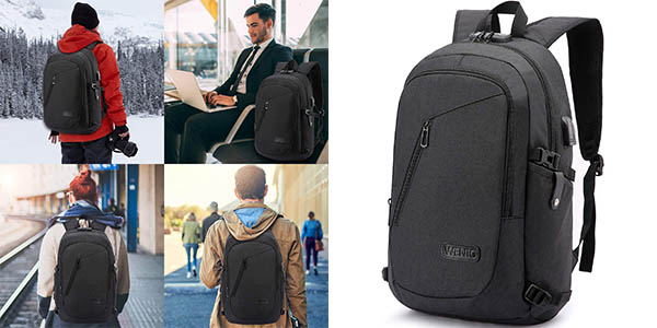 Mochila antirrobo WENIG impermeable con puerto USB por sólo 23,21€ con envío gratis (-23%)