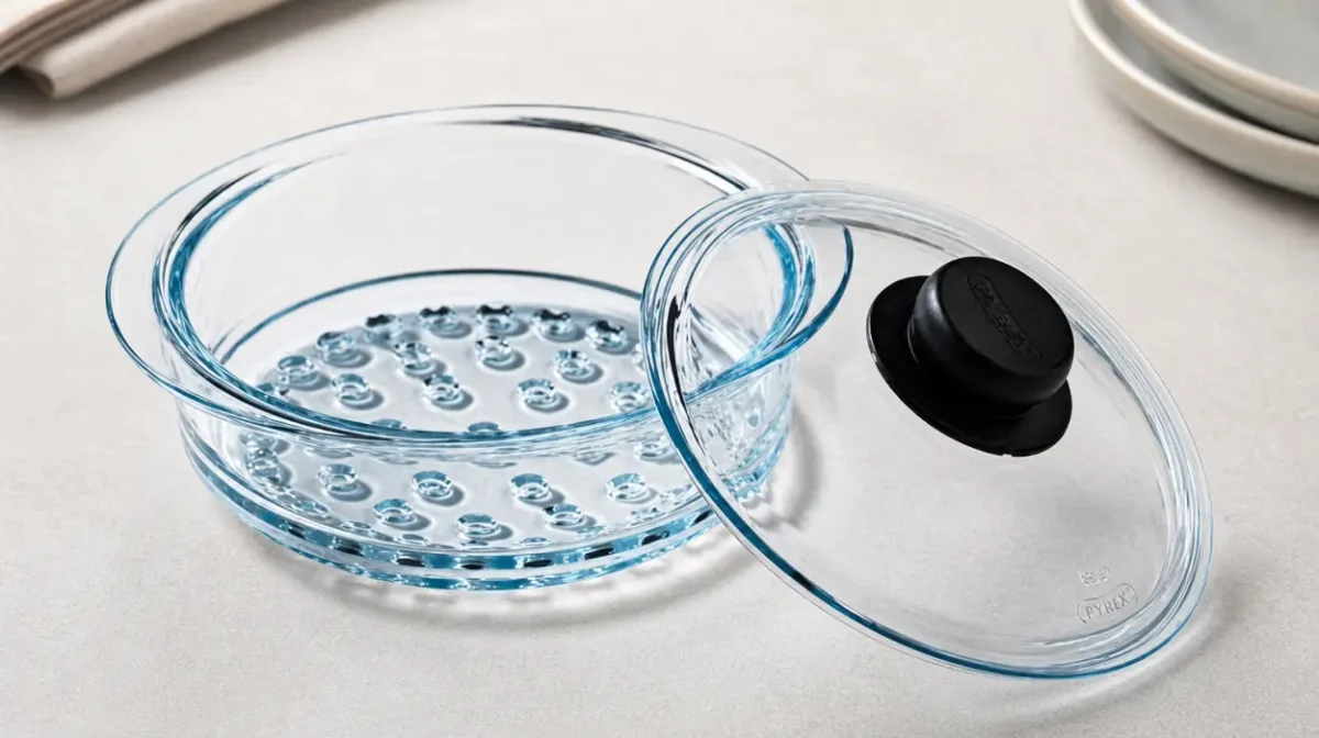 Cesta de vapor Pyrex con tapa de vidrio de 20 cm por sólo 18,51€ (-38%)