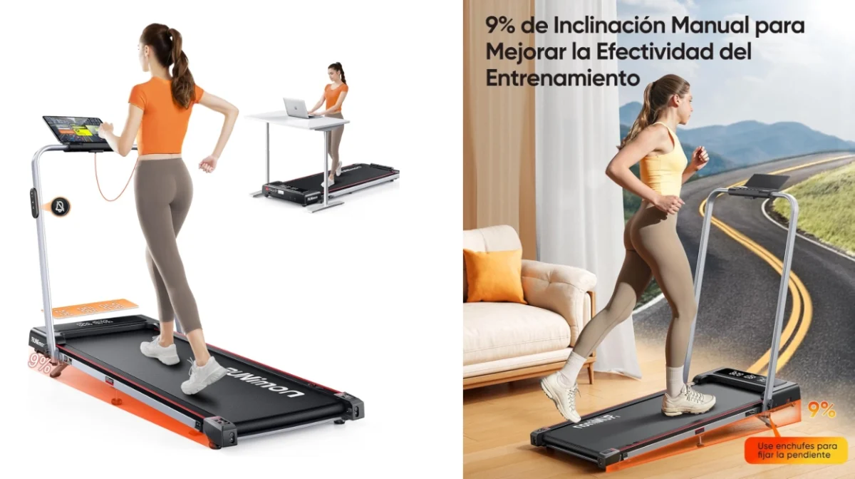 Cinta de correr plegable 6 en 1 con inclinación del 9% y pantalla LED por sólo 164,15€ con doble cupón y envío gratis (-39%)
