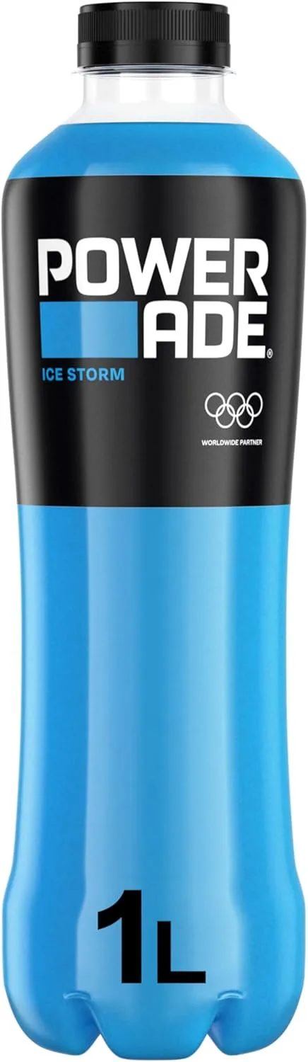 Powerade Ice Storm, Bebida Isotonica Refrescante – Pack de 12 Botellas de 1L por 18,60€ en Amazon