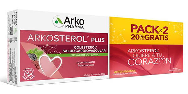 Caja de 60 cápsulas Arkosterol Plus + Q10 de Arkopharma con levadura roja de arroz por sólo 24,98€ (-43%)